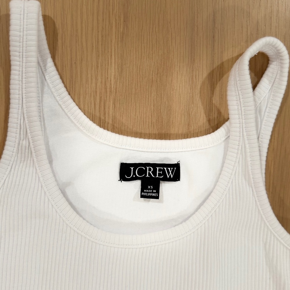 J. Crew white ribbed tank